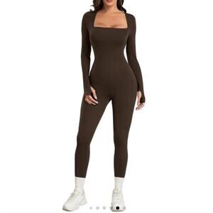 Sese Code Woman’s Yoga Jumpsuit Ribbed Long Sleeves